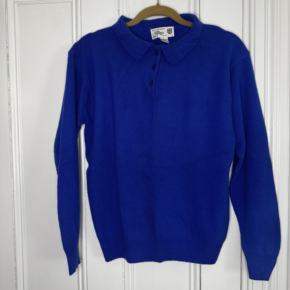 Filene's 100% Lambswool‎ Women's Sweater Blue Vintage Large
